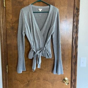 J. Crew Gray V-Neck Sweater